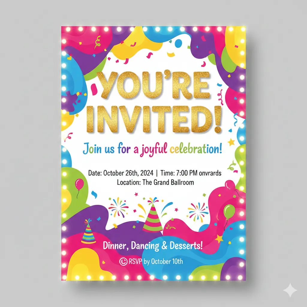 Colorful celebration invitation