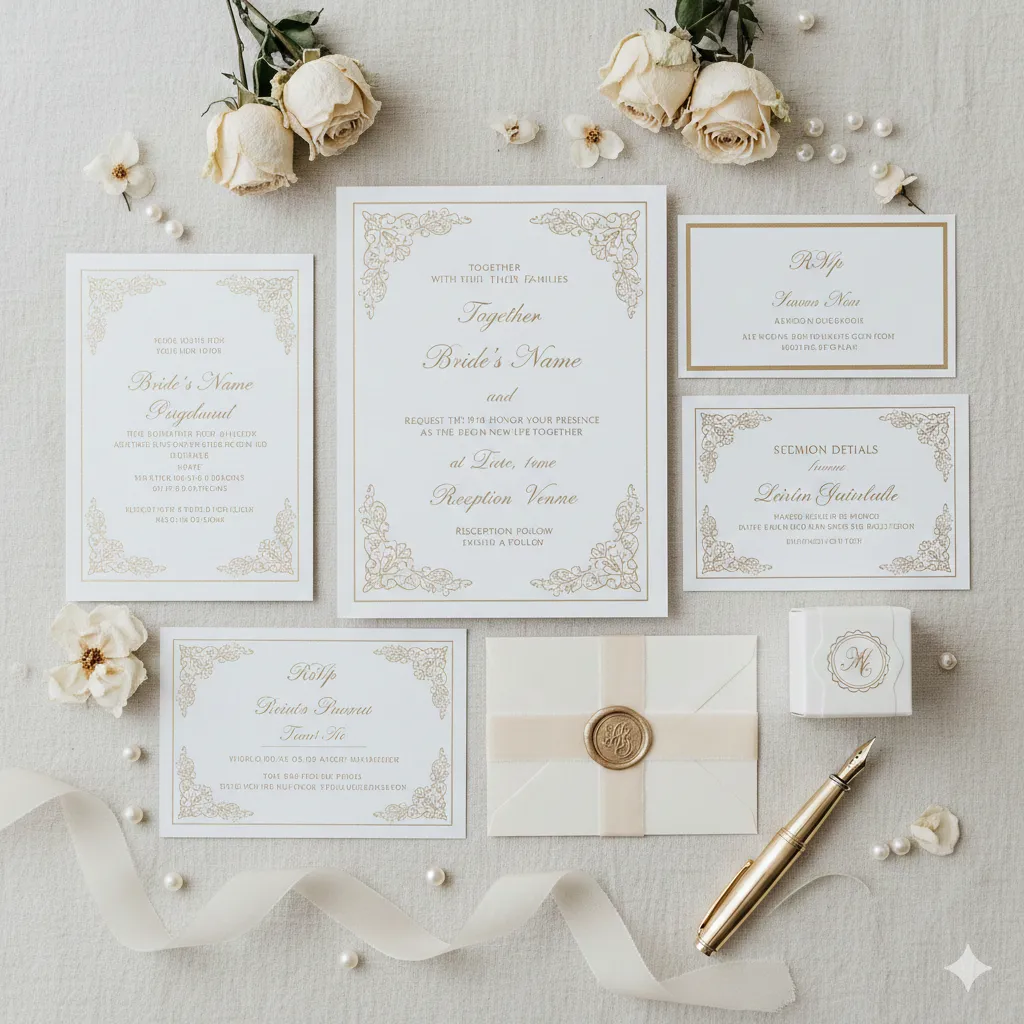 Classic Elegance wedding invitation set